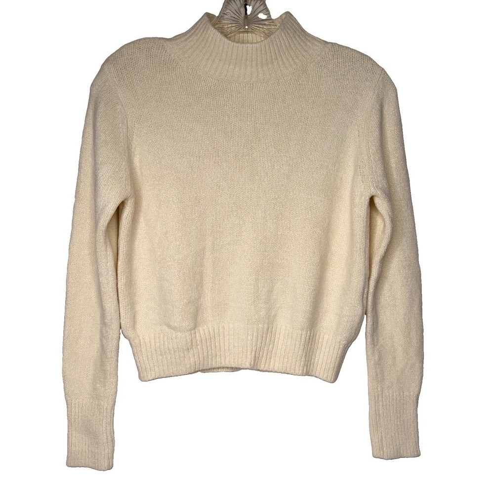 ARITZIA Wilfred Corteta Chenille Sweater Women Size Medium Cream Chic Old Money